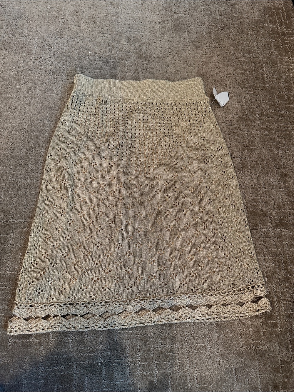 NWT Vivienne Tam Silk Metallic Gold Skirt